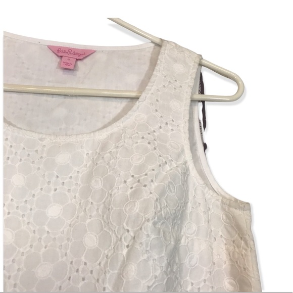 Lilly Pulitzer Daisy Eyelet Crop Top Resort White - Picture 7 of 10